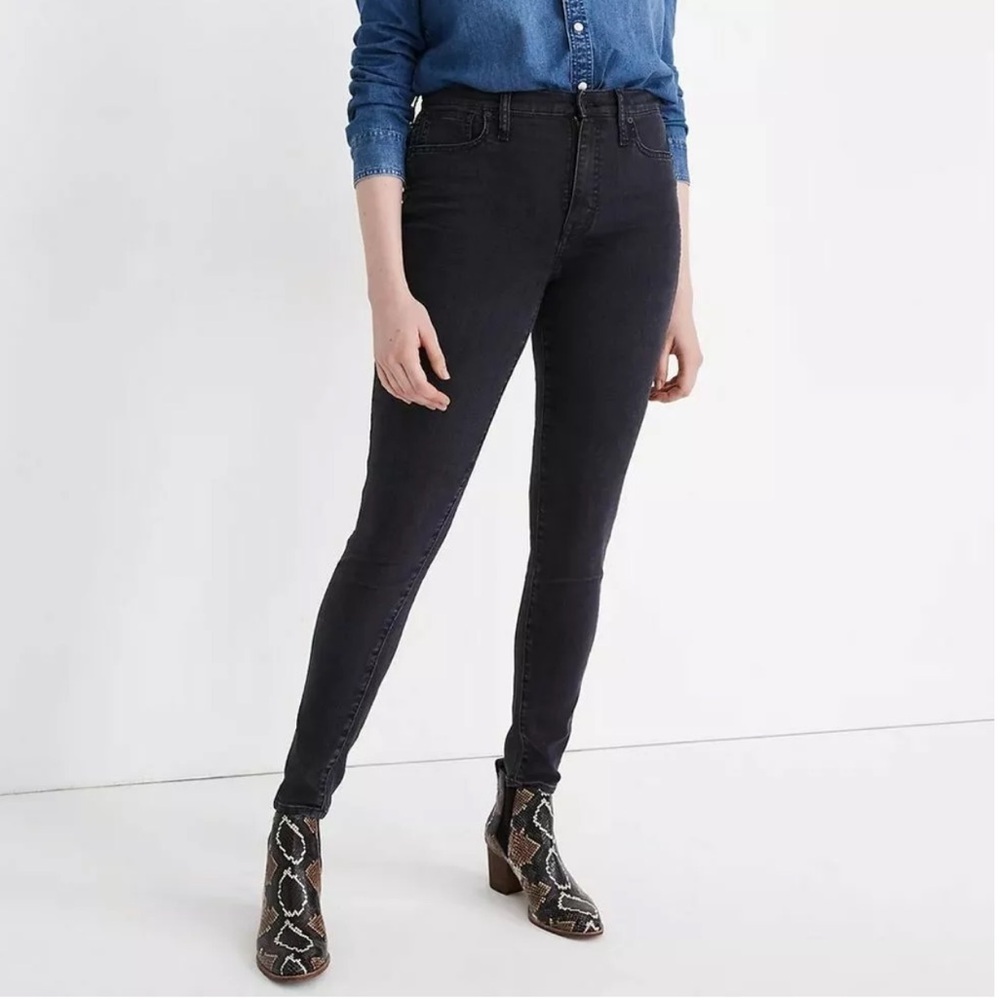 MADEWELL 10” High Rise Skinny Jeans Vintage Black Color EUC